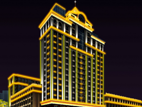 Building Facade Lighting Project for Jincheng Hotel | LED Linear Outline Lighting Solution